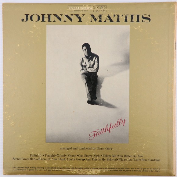 Johnny Mathis Faithfully 1959 Vinyl LP Record 6-Eye Hollywood Pressing CL 1422 - Picture 2 of 16